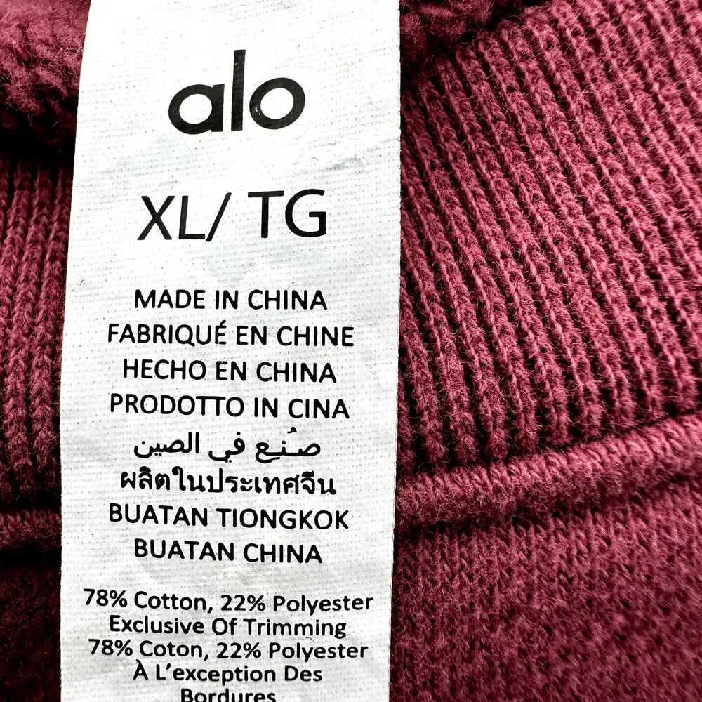 Alo Renown Heavyweight Crew Neck Pullover Sweatshirt Oversized Unisex Pink XL